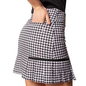 Golftini Black and White Houndstooth Skort, Size 2, 16.5 inch length
